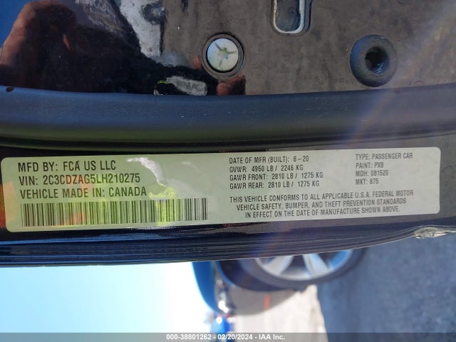 Dodge Challenger Sxt 2020 2C3CDZAG5LH210275 Image 9