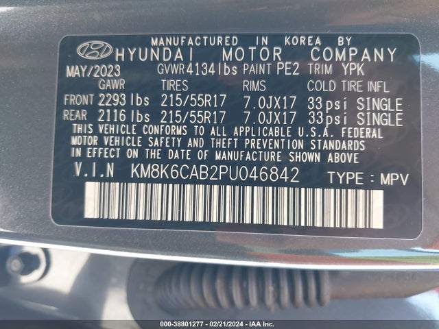 Hyundai Kona Sel 2023 KM8K6CAB2PU046842 Image 9