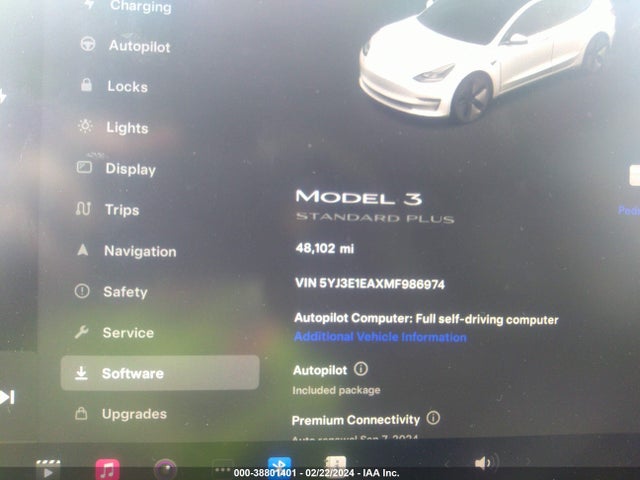 5YJ3E1EAXMF986974 Tesla Model 3 Standard Range Plus Rear-wheel Drive