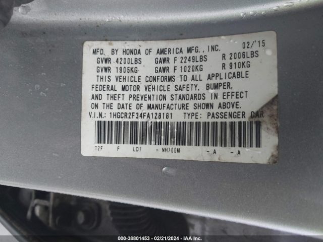 1HGCR2F34FA128181 Honda ACCORD LX