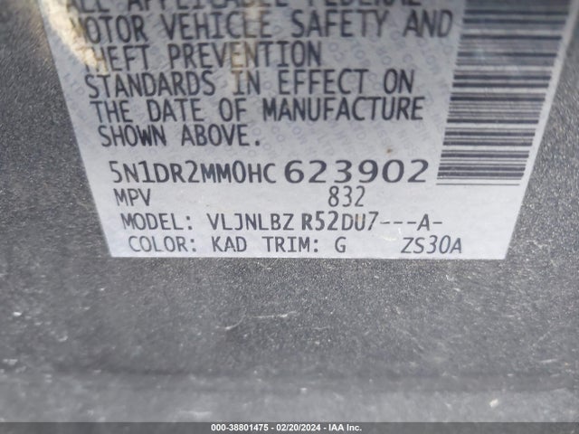 Nissan Pathfinder S 2017 5N1DR2MM0HC623902 Image 9