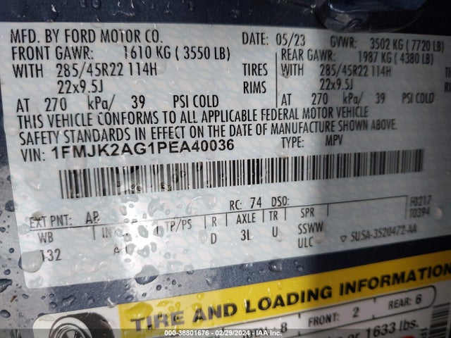 Ford Expedition Limited Max 2023 1FMJK2AG1PEA40036 Image 9