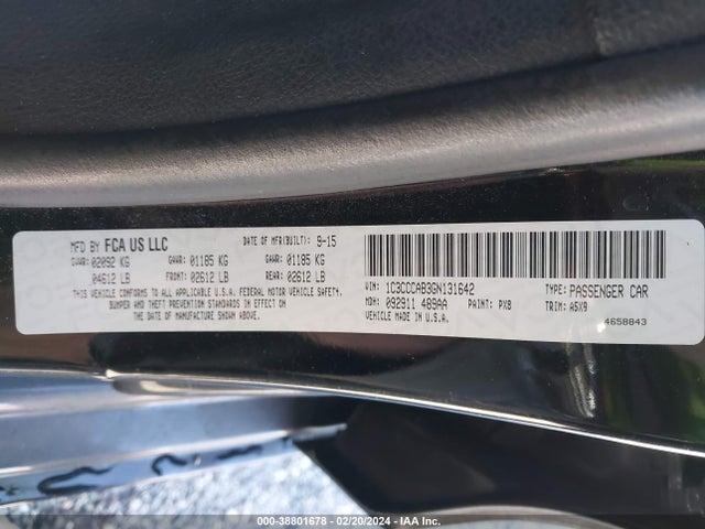 Chrysler 200 Limited 2016 1C3CCCAB3GN131642 Image 9