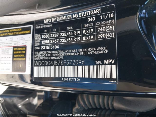 WDC0G4JB7KF572096 Mercedes-Benz GLC 300