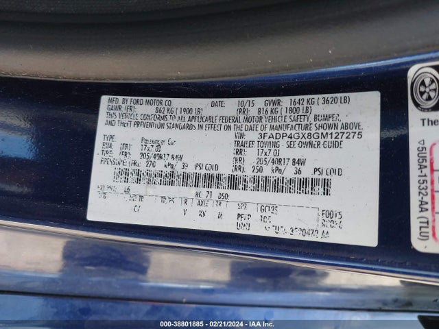 Ford FIESTA ST 2016 3FADP4GX8GM127275 Image 9