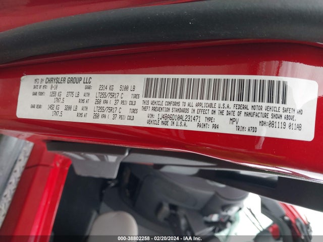 2010 JEEP WRANGLER RUBICON VIN: 1J4BA6D10AL231471