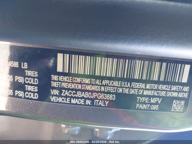 ZACCJBAB0JPG63683 Jeep Renegade Sport 4x4