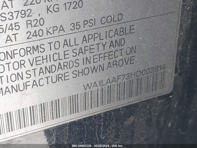 WA1LAAF73HD002814 Audi Q7 3.0t Premium