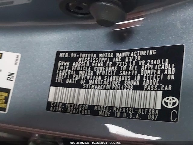 Toyota Corolla Se  6mt 2020 5YFM4RCE0LP044298 Image 9