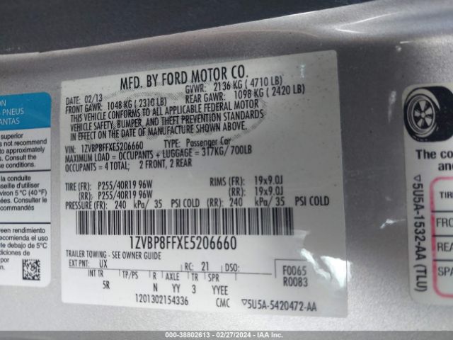 1ZVBP8FFXE5206660 Ford Mustang Gt Premium