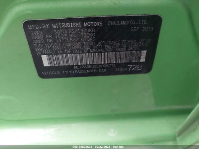 ML32A3HJ2EH006771 Mitsubishi MIRAGE DE