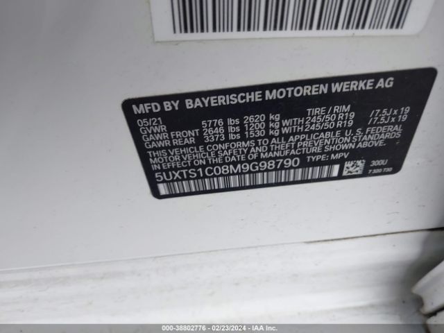 2021 BMW X3 PHEV 5UXTS1C08M9G98790 Photo 8