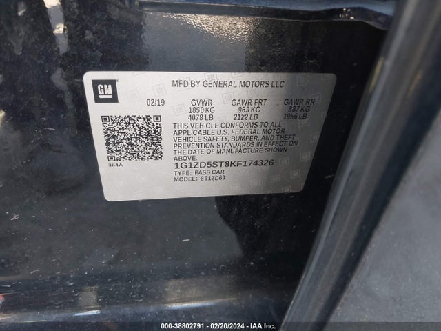 Chevrolet MALIBU LT 2019 1G1ZD5ST8KF174326 Image 9