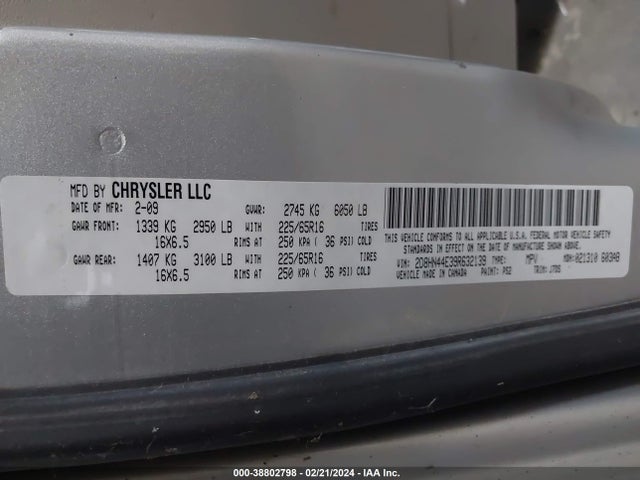 Продаж на аукціоні авто 2009 Dodge Grand Caravan Se, vin: 2D8HN44E39R632139, номер лоту: 38802798