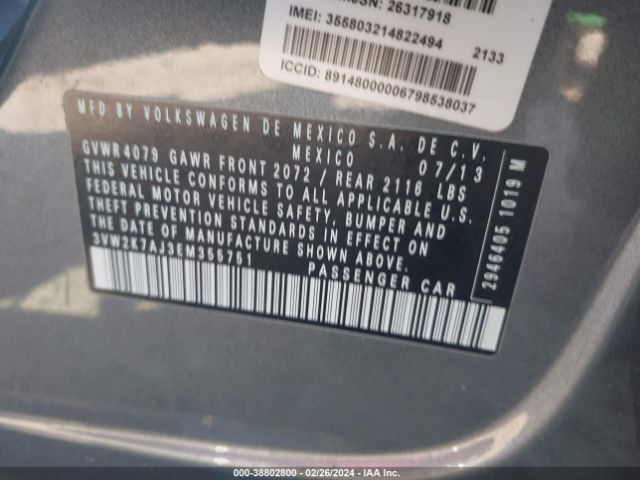 3VW2K7AJ3EM355751 Volkswagen Jetta 2.0l S