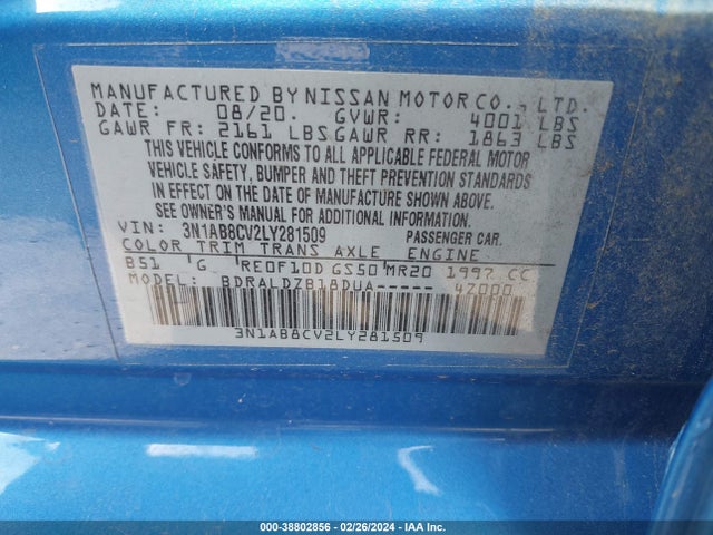 Nissan Sentra Sv Xtronic Cvt 2020 3N1AB8CV2LY281509 Image 9