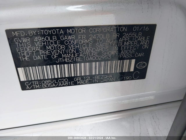 JTHBZ1BL1GA002953 Lexus GS 350