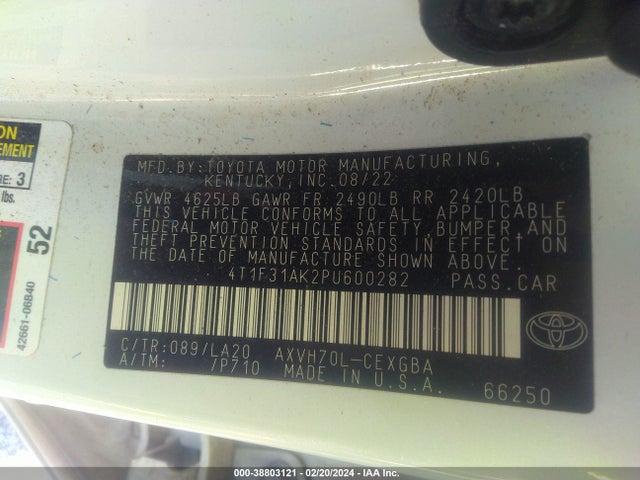 Toyota Camry Xle Hybrid 2023 4T1F31AK2PU600282 Image 9
