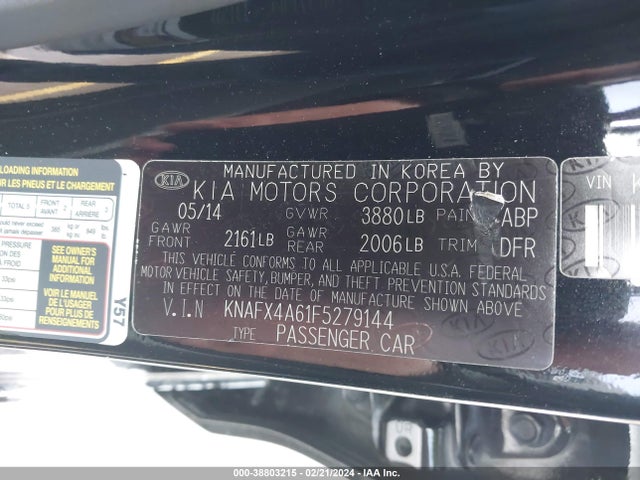 KIA FORTE LX 2015 KNAFX4A61F5279144 Image 9