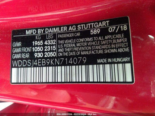 2019 MERCEDES-BENZ CLA 250 WDDSJ4EB9KN714079 Photo 8