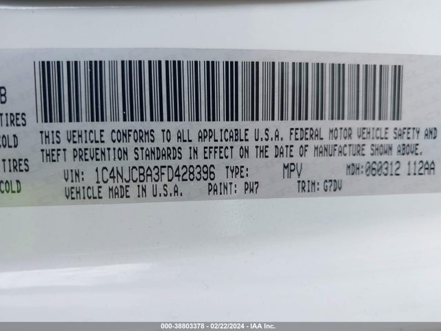 Jeep Compass Altitude Edition 2015 1C4NJCBA3FD428396 Image 9