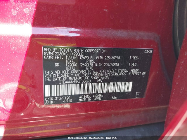 Toyota VENZA LE 2023 JTEAAAAH5PJ130660 Image 9