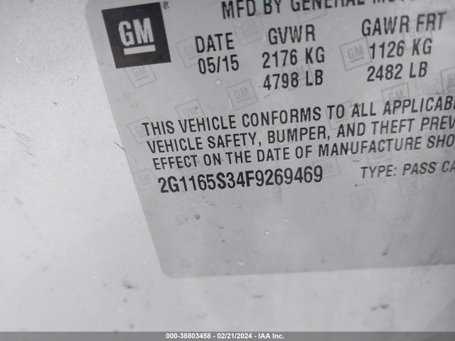 Chevrolet IMPALA 2LZ 2015 2G1165S34F9269469 Image 8