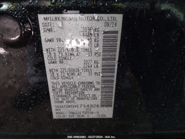 5N1AT2MTXFC754926 Nissan Rogue Sl
