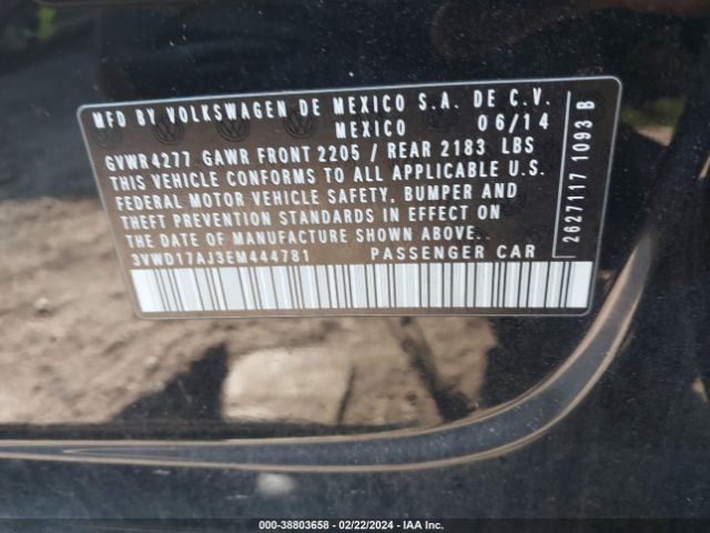 3VWD17AJ3EM444781 Volkswagen Jetta 1.8t Se