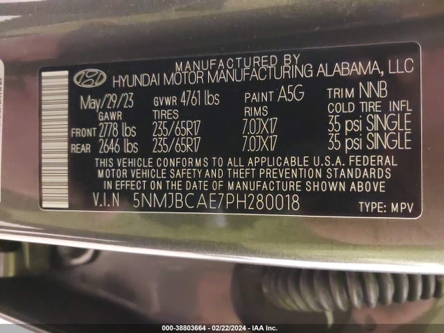 Hyundai TUCSON SEL 2023 5NMJBCAE7PH280018 Image 9
