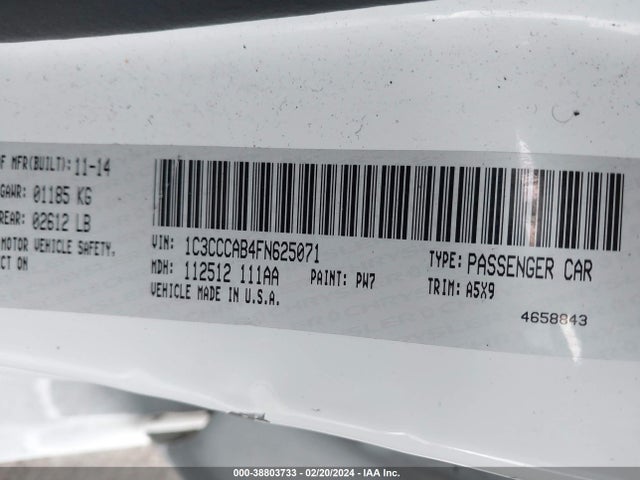 Chrysler 200 Limited 2015 1C3CCCAB4FN625071 Image 9