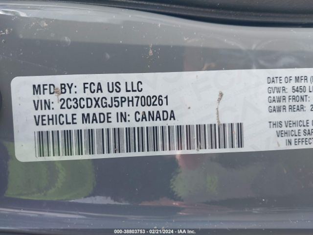 2C3CDXGJ5PH700261 Dodge Charger Scat Pack