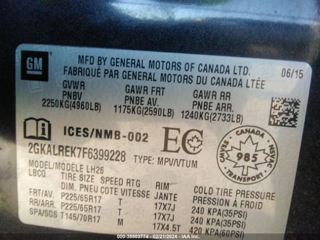 2GKALREK7F6399228 GMC Terrain Sle-2