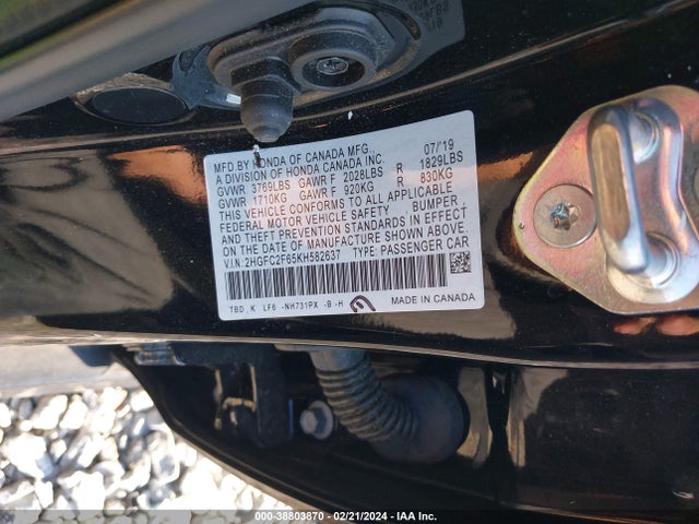 Honda Civic Lx 2019 2HGFC2F65KH582637 Image 9