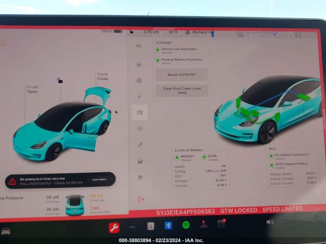 5YJ3E1EA4PF506383 Tesla Model 3 Rear-wheel Drive
