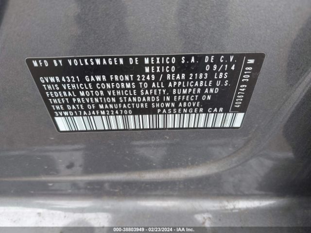 3VWD17AJ4FM224700 Volkswagen Jetta 1.8t Sport