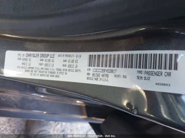 1C3CCCCB9FN539817 Chrysler 200 C