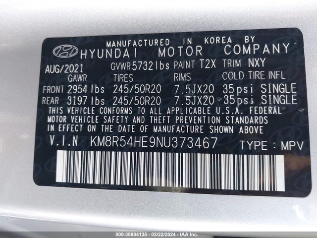 Hyundai Palisade Limited 2022 KM8R54HE9NU373467 Image 9