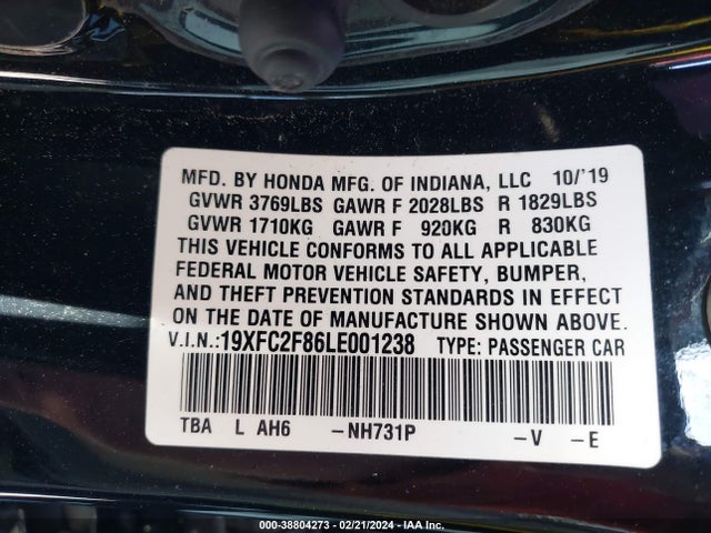 Honda Civic Sport 2020 19XFC2F86LE001238 Image 9