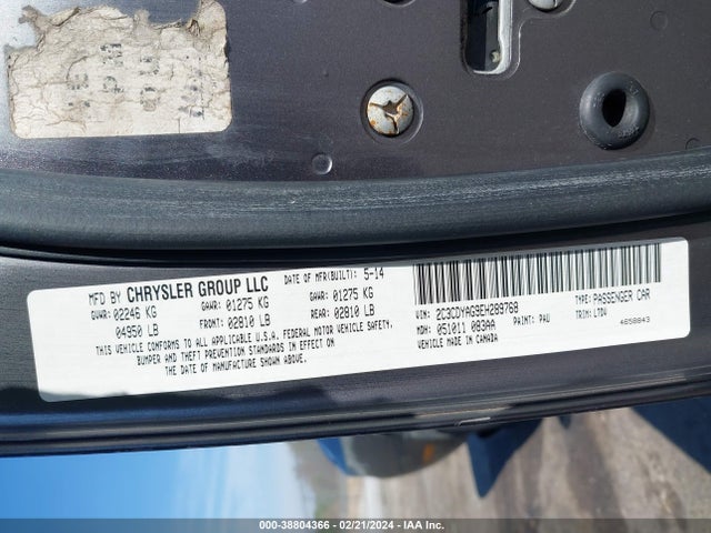 Dodge Challenger Sxt 2014 2C3CDYAG9EH289768 Image 9