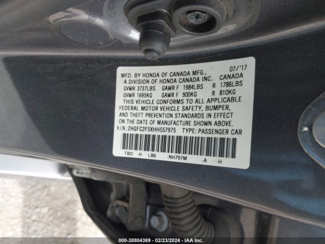 2HGFC2F5XHH557975 Honda Civic Lx