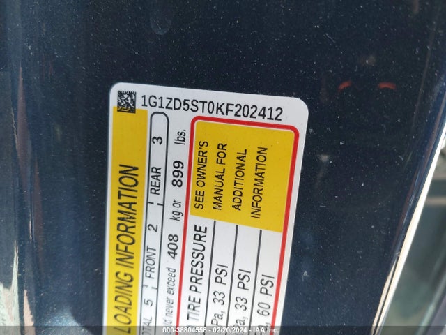 Chevrolet MALIBU LT 2019 1G1ZD5ST0KF202412 Image 9
