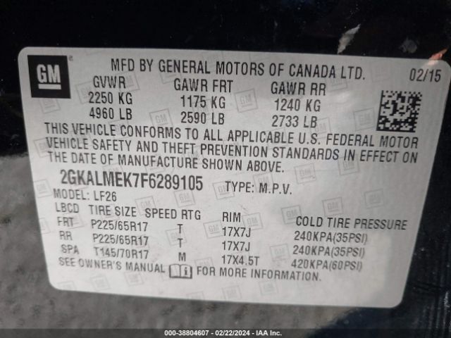 2GKALMEK7F6289105 GMC Terrain Sle-1
