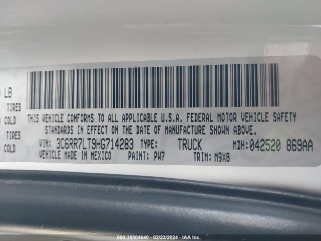 RAM 1500 Big Horn  4x4 5'7 Box 2017 3C6RR7LT9HG714283 Image 9