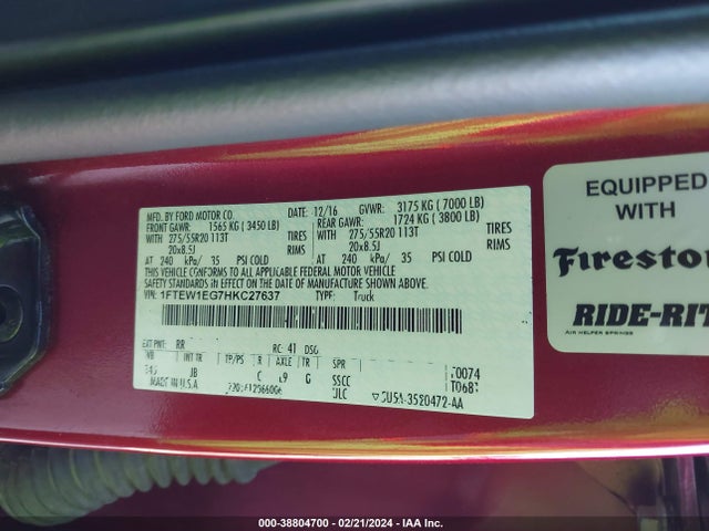 1FTEW1EG7HKC27637 Ford F-150 Xlt