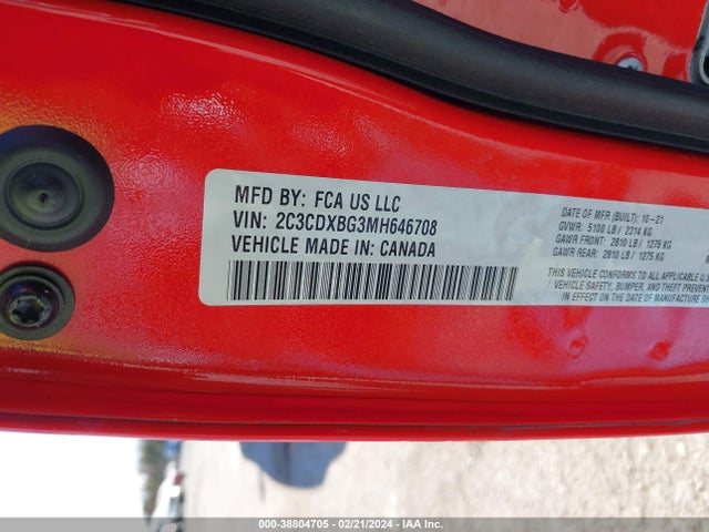 2C3CDXBG3MH646708 Dodge Charger