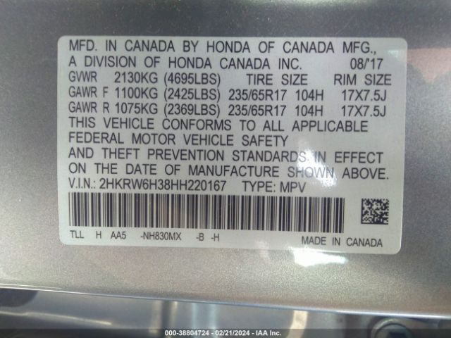 2HKRW6H38HH220167 Honda CR-V LX