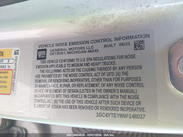 Chevrolet Silverado 2022 1GC4YTEY6NF148037 Image 21