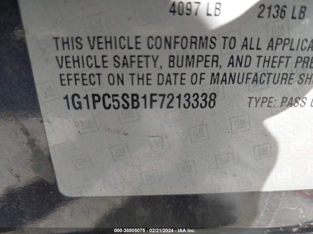 Chevrolet Cruze 1lt Auto 2015 1G1PC5SB1F7213338 Image 9