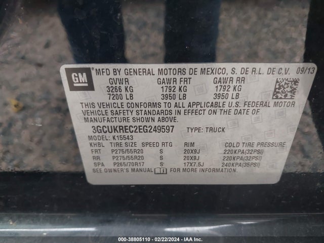 Chevrolet Silverado 1500 1lt 2014 3GCUKREC2EG249597 Image 9